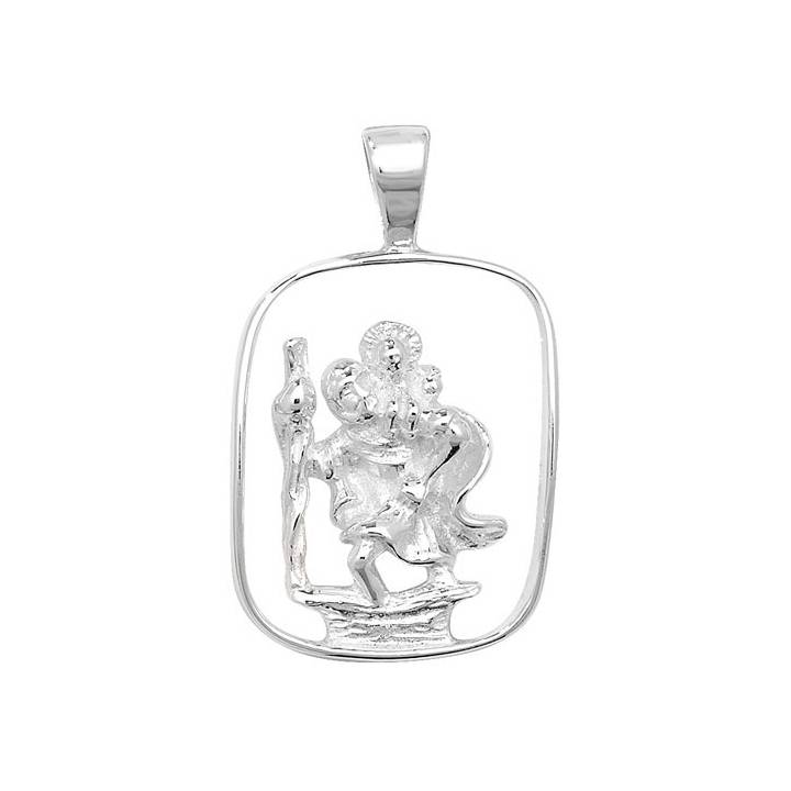 New Silver OPen St. Christopher Pendant