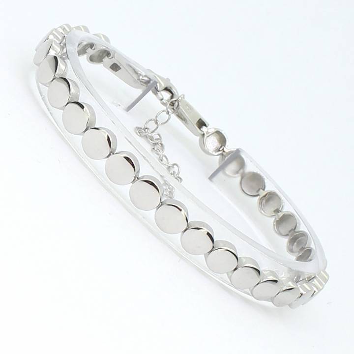 New Silver Plain Disc Bracelet 1104249