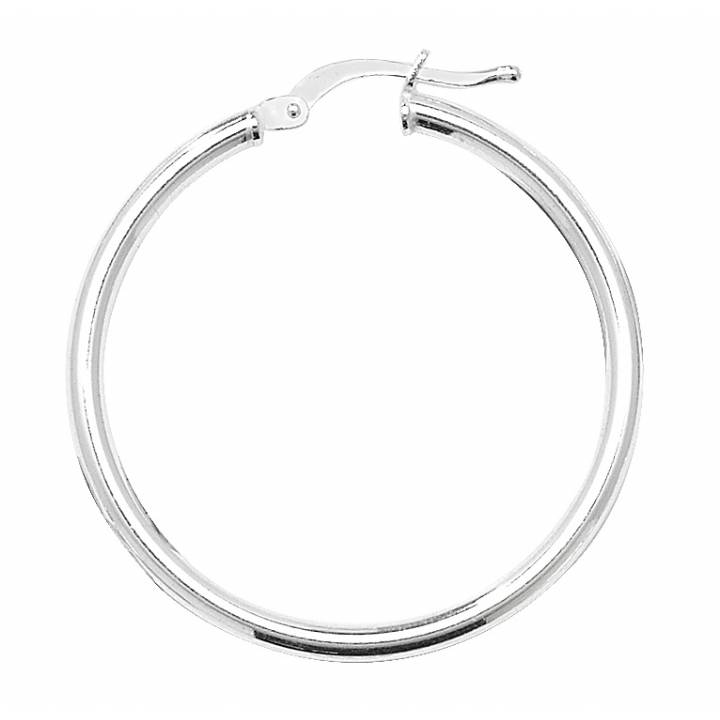 New Silver Plain Hoop Earrings