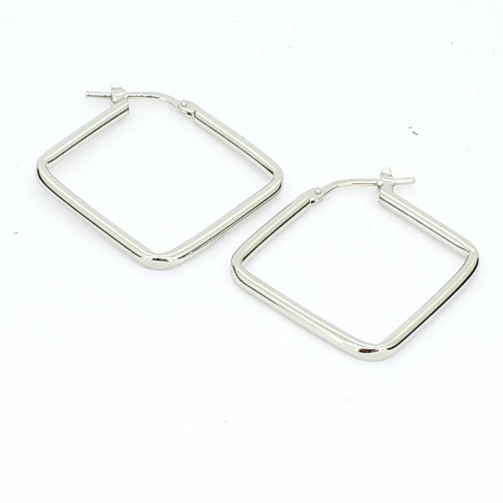 New Silver Square Hoop Earrings 20mm