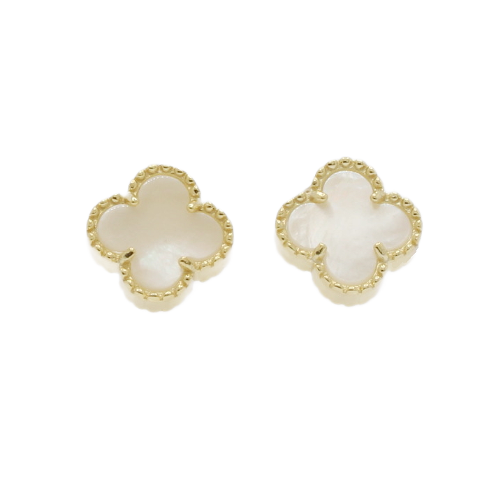 New Silver Gold Plated Mother-Of-Pearl Stud Earrings 1105559