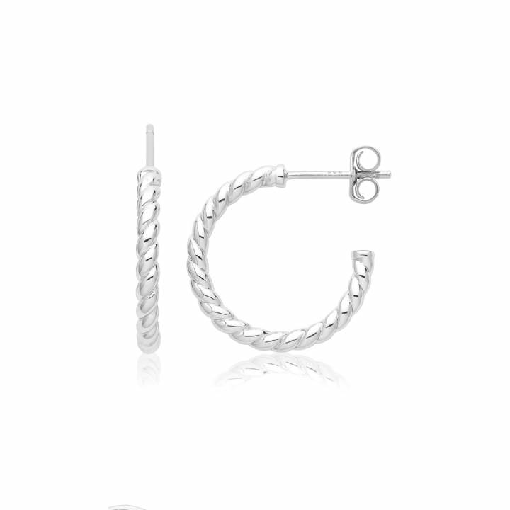 New Silver Twisted Hoop Earrings