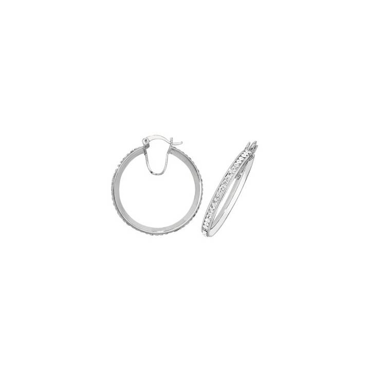 Sterling Silver Stone Set Hoop Earrings