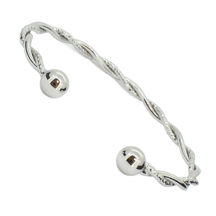 New Silver Plain & Fancy Twist Bracelet 1109086