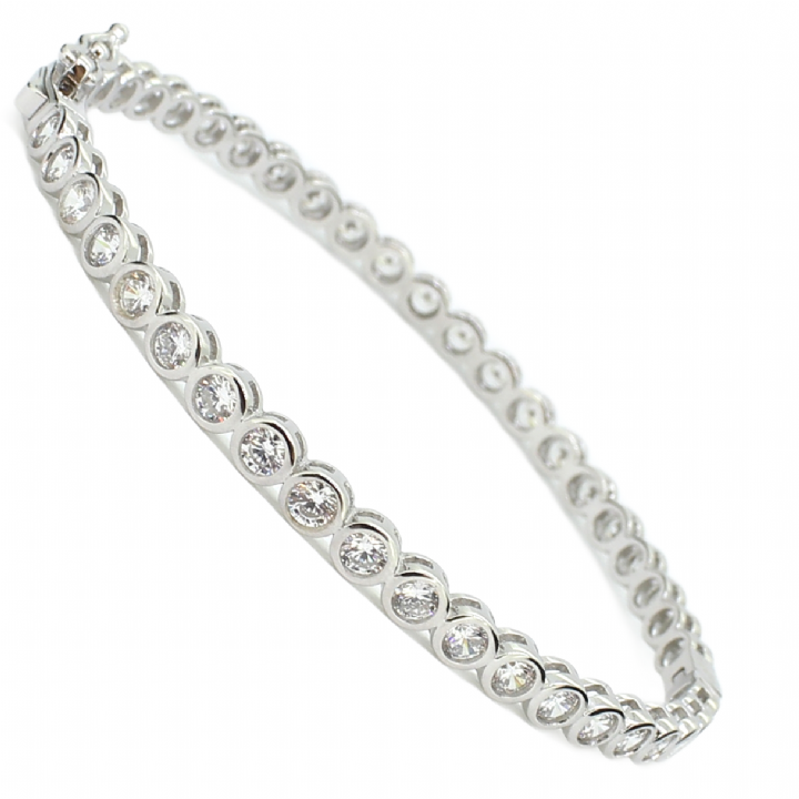 New Silver 2 Row Stone Set Bracelet 1109089