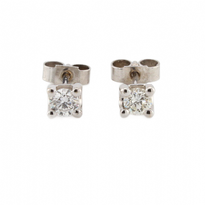Pre-Owned 18ct White Gold Diamond Solitaire Studs 0.39ct Total 7113270