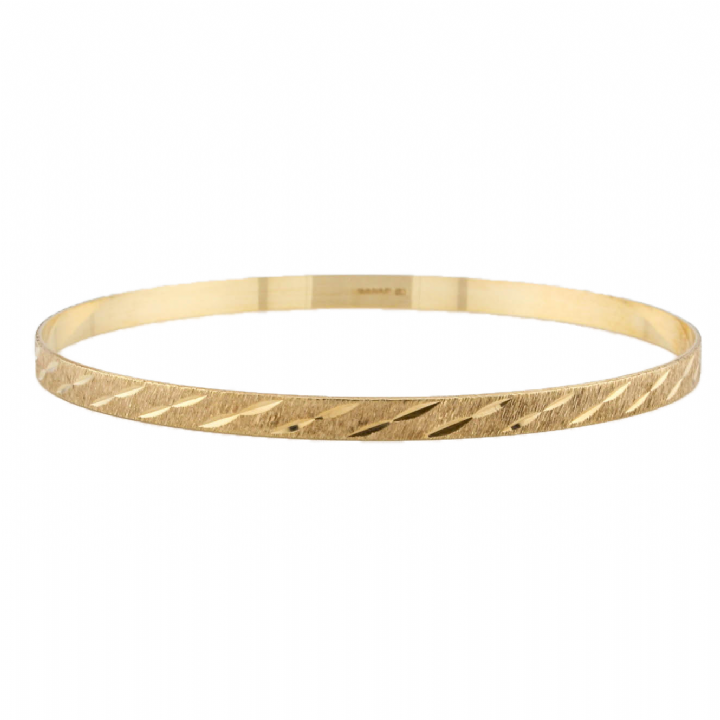 Pre-Owned 9ct Yellow Gold Diamond Cut Bracelet 1504014
