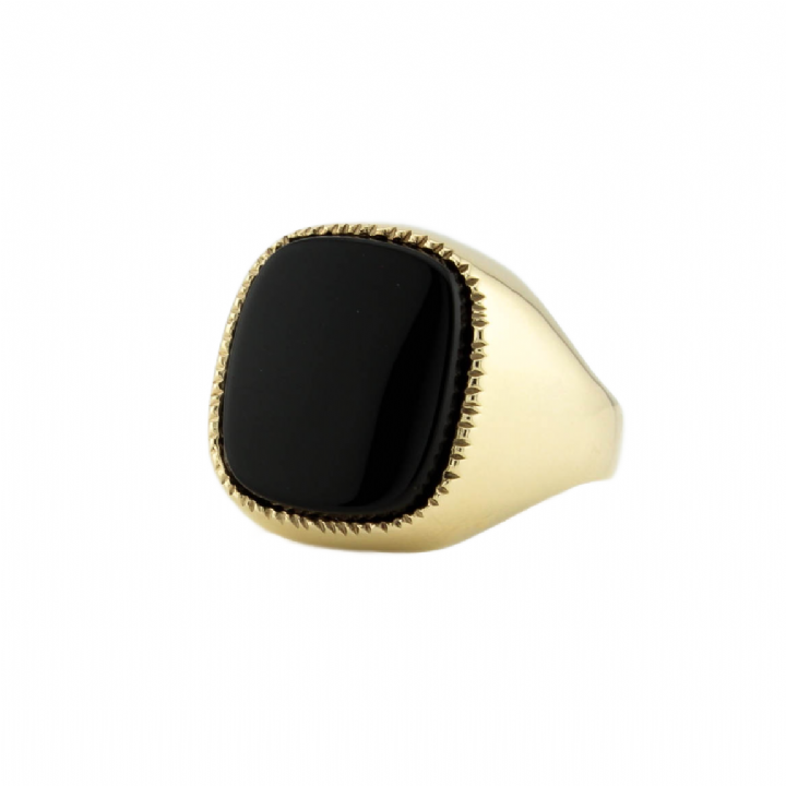Pre-Owned 9ct Yellow Gold Onyx Signet Ring 1508294
