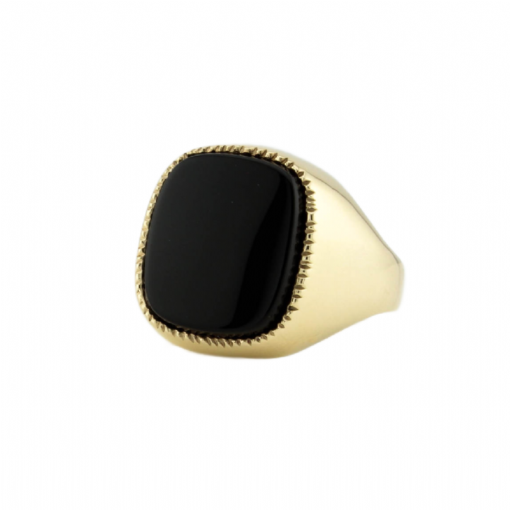 Pre-Owned 9ct Yellow Gold Onyx Signet Ring