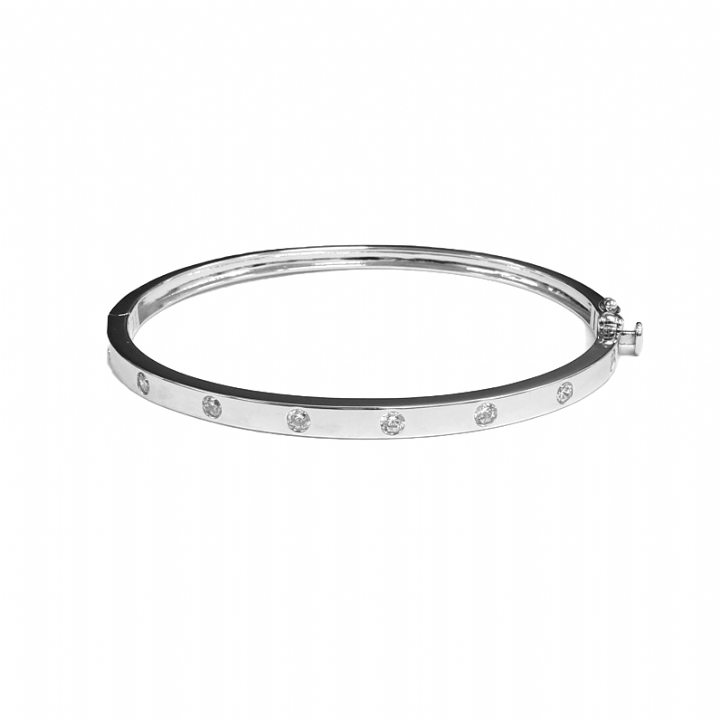 New Silver Stone Set Bracelet 1109094