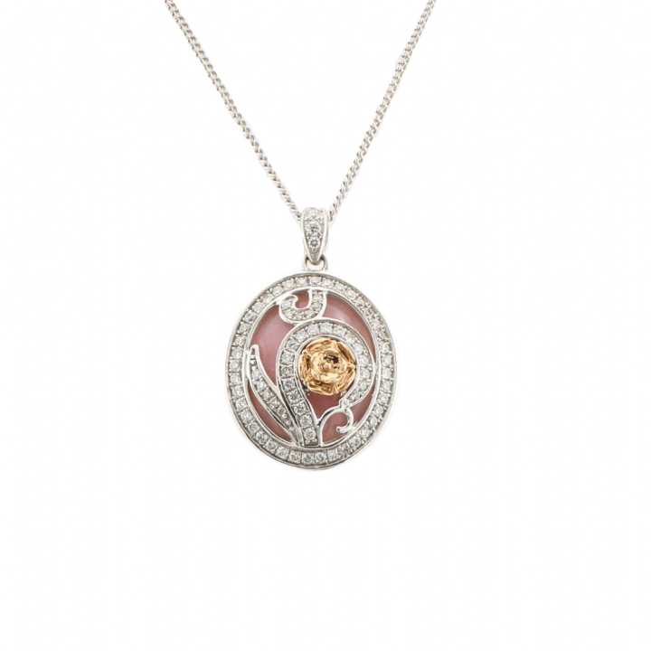 Pre-Owned Clogau 18ct Tudor Rose  Pendant & Chain 1607820