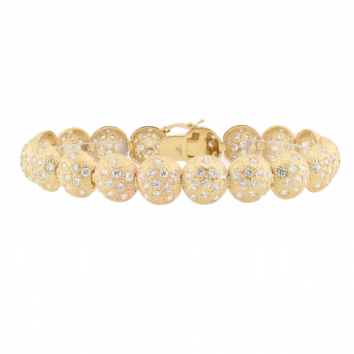 Pre-Owned 9ct Yellow Gold Stone Set Fancy Bracelet 1503779