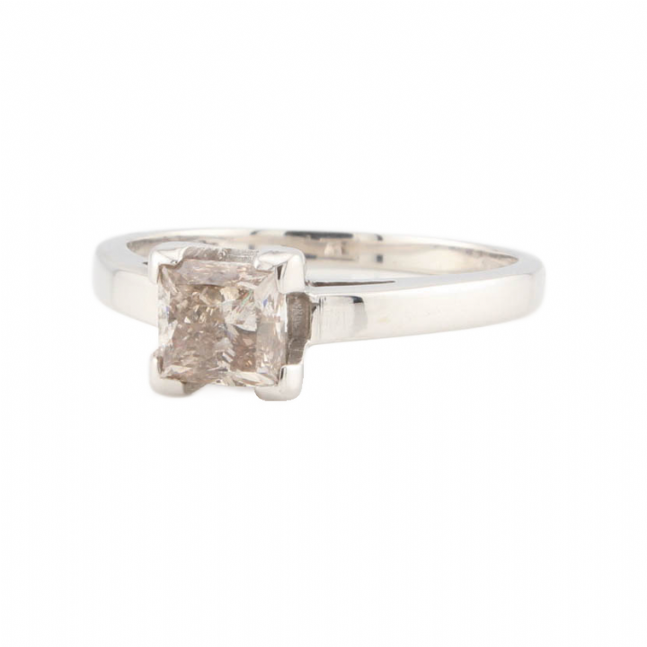 Pre-Owned 14ct Gold Princess Cut Diamond Solitaire Ring 0.86ct