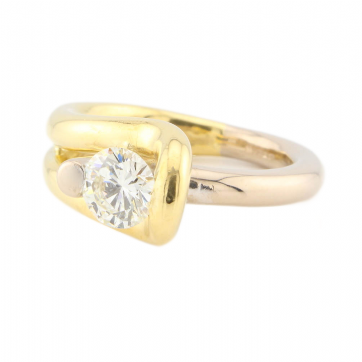 Pre-Owned 18ct Yellow & White Gold Diamond Solitaire Ring 0.79ct