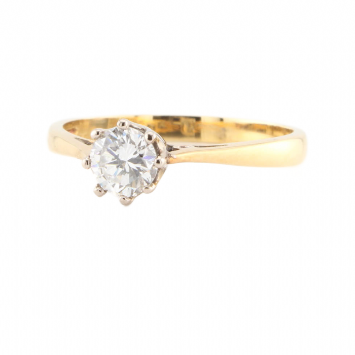 Pre-Owned 18ct Yellow Gold Diamond Solitaire Ring 0.50ct 1601598