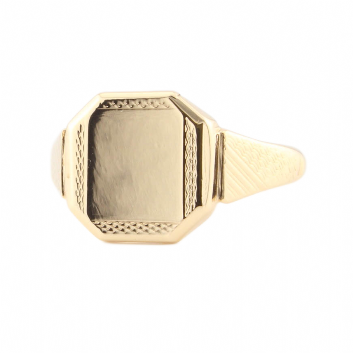 Pre-Owned 9ct Yellow Gold Octagonal Signet Ring 1508324
