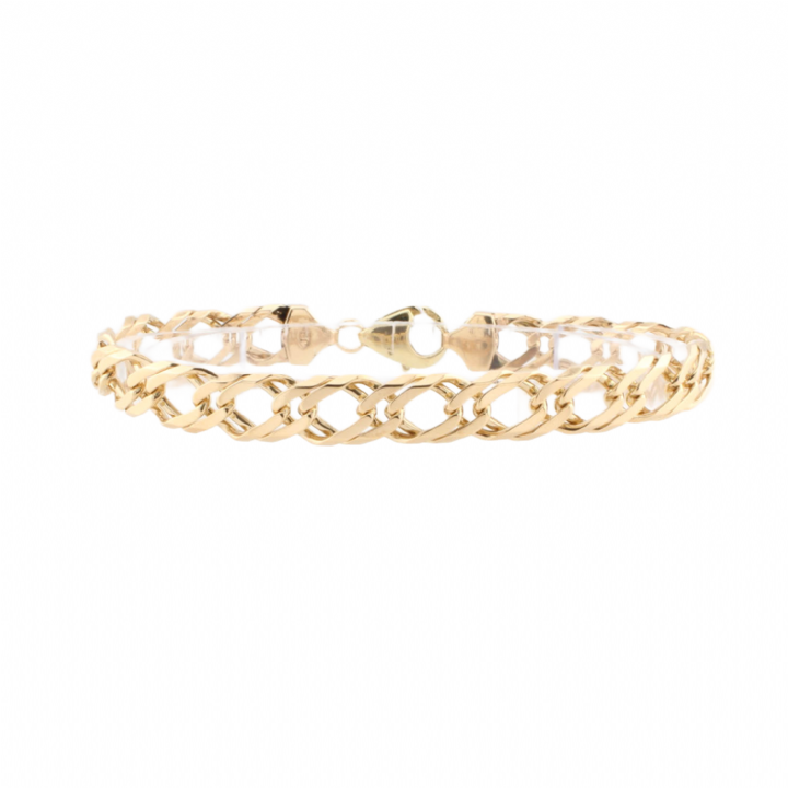 Pre-Owned 9ct Yellow Gold Double Curb Bracelet 1505675
