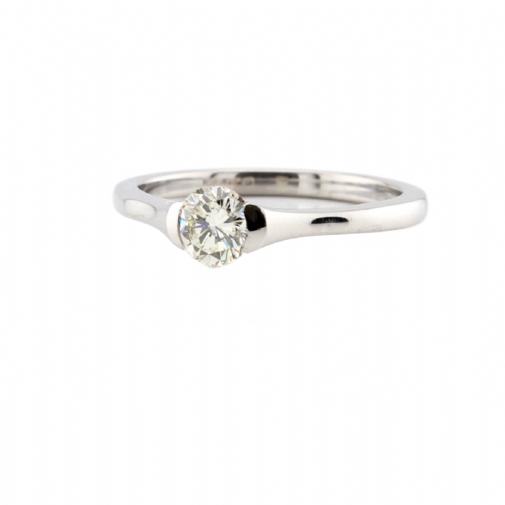 Pre-Owned 18ct White Gold Diamond Solitaire Ring 0.46ct