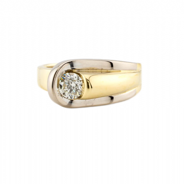 Pre-Owned 18ct Yellow & White Gold Diamond Solitaire Ring 0.36ct