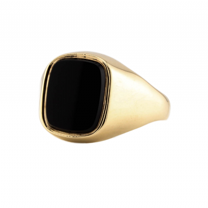Pre-Owned 9ct Yellow Gold Onyx Signet Ring 1508358