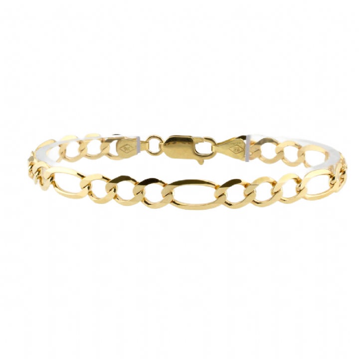 Pre-Owned 9ct Yellow Gold Figaro Bracelet 1503806