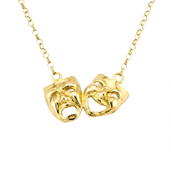 Pre-Owned 9ct Yellow Gold Theatre Mask Necklet Chain 1501264