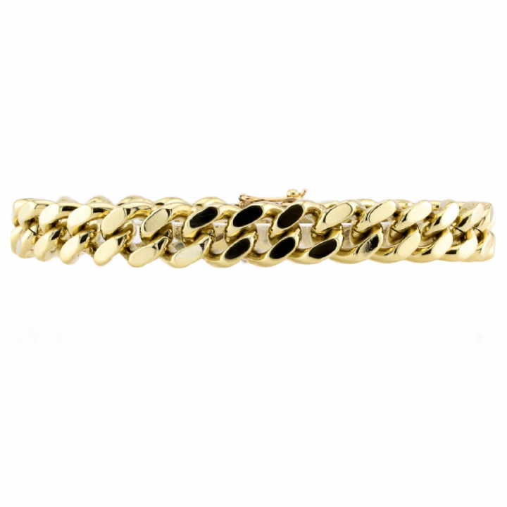 Pre-Owned 9ct Yellow Gold Heavy Solid Curb Bracelet