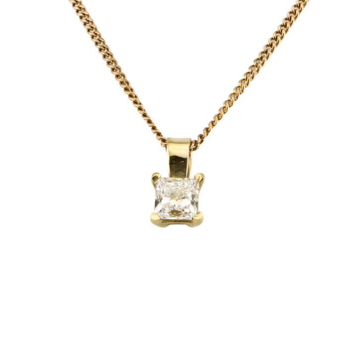 Pre-Owned 18ct Yellow Gold Diamond Solitaire Pendant 0.89ct 1607790