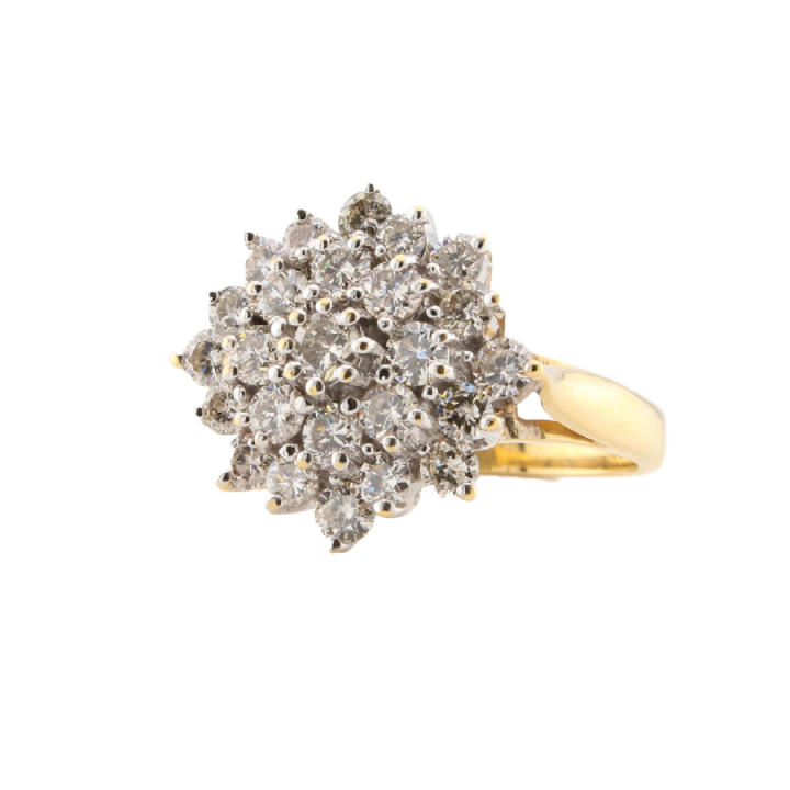Pre-Owned 18ct Yellow Gold Diamond Cluster Ring Total 1.50ct 1605709