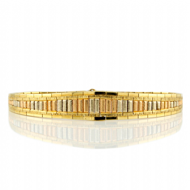 Pre-Owned 18ct 3 Colour Gold Bracelet 1523631