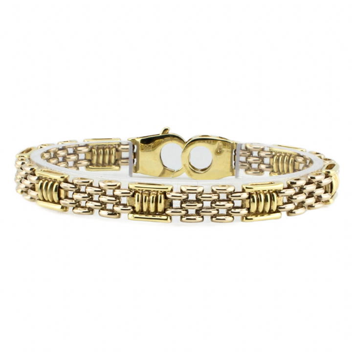 Pre-Owned 9ct 2-Colour Gold Fancy Link Bracelet 1503808