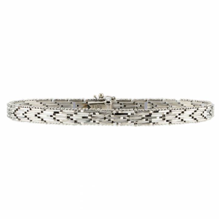 Pre-Owned 18ct White Gold Diamond Cut Bracelet