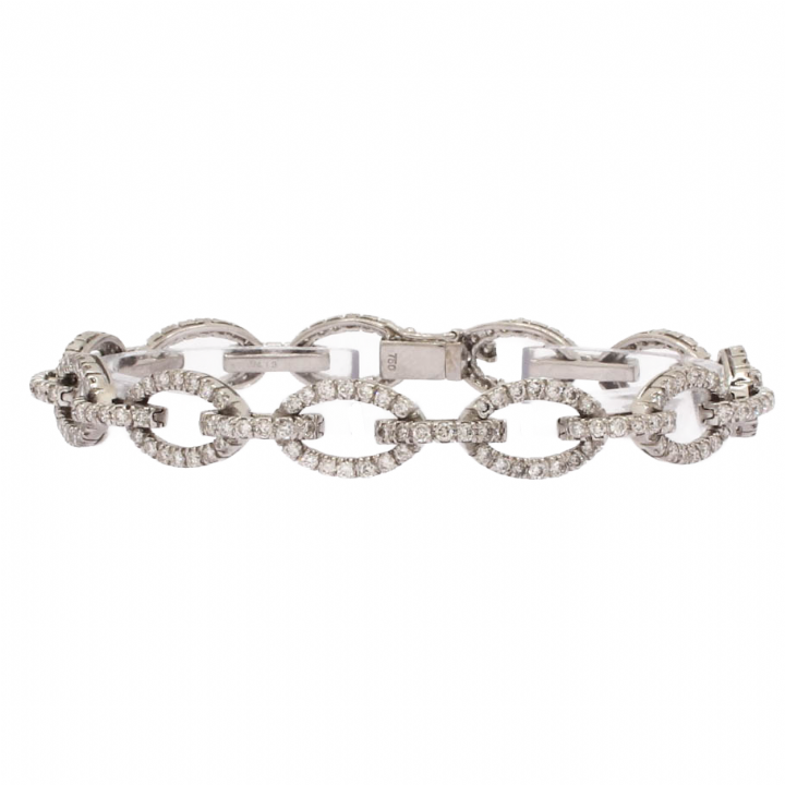 Pre-Owned 18ct White Gold Fancy Diamond Bracelet Total 4.08ct