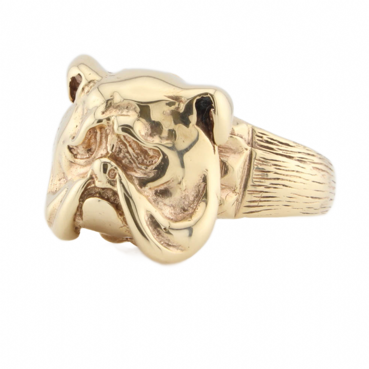 Pre-Owned 9ct Yellow Gold Bulldog Ring 1508385