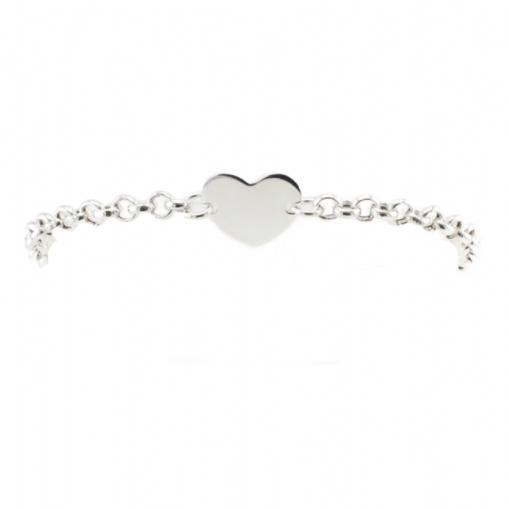 New Silver Plain Heart Bracelet
