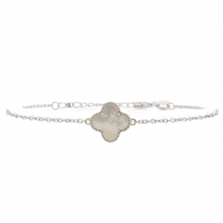 New Silver White Clover Bracelet