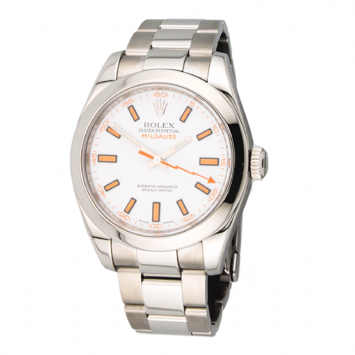 Pre-Owned 40mm Rolex Milgauss Watch, White Dial 116400