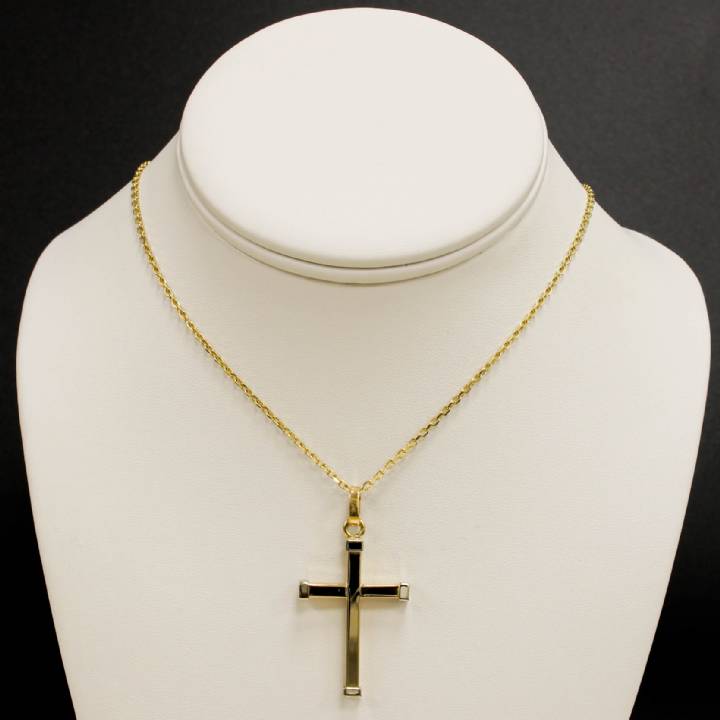 Pre-Owned 18ct 2 Colour Gold Cross & 20