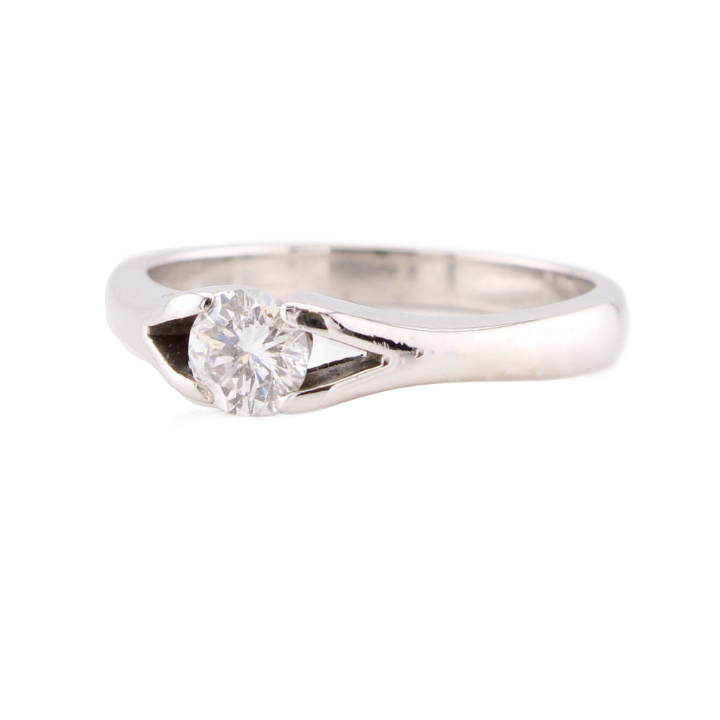 Pre-Owned 18ct White Gold Diamond Solitaire Ring 0.35ct 1601118