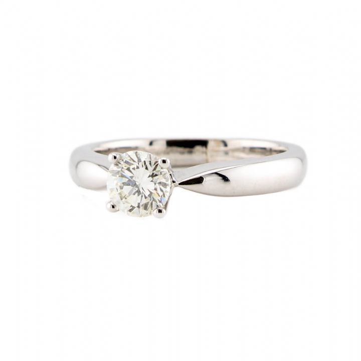 Pre-Owned 18ct White Gold Diamond Solitaire Ring 0.50ct