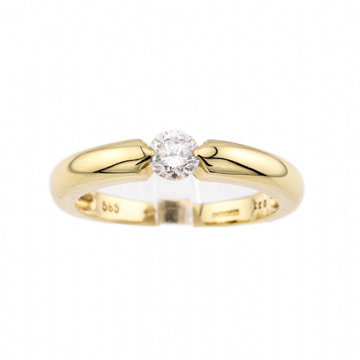 Pre-Owned 14ct Yellow Gold Diamond Solitaire Ring 0.33ct