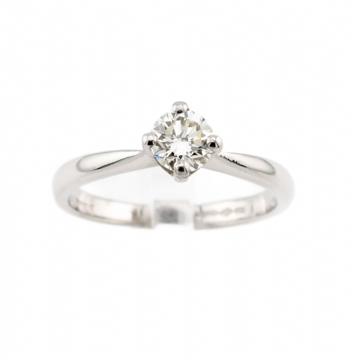 Pre-Owned Platinum Diamond Solitaire Ring 0.46ct