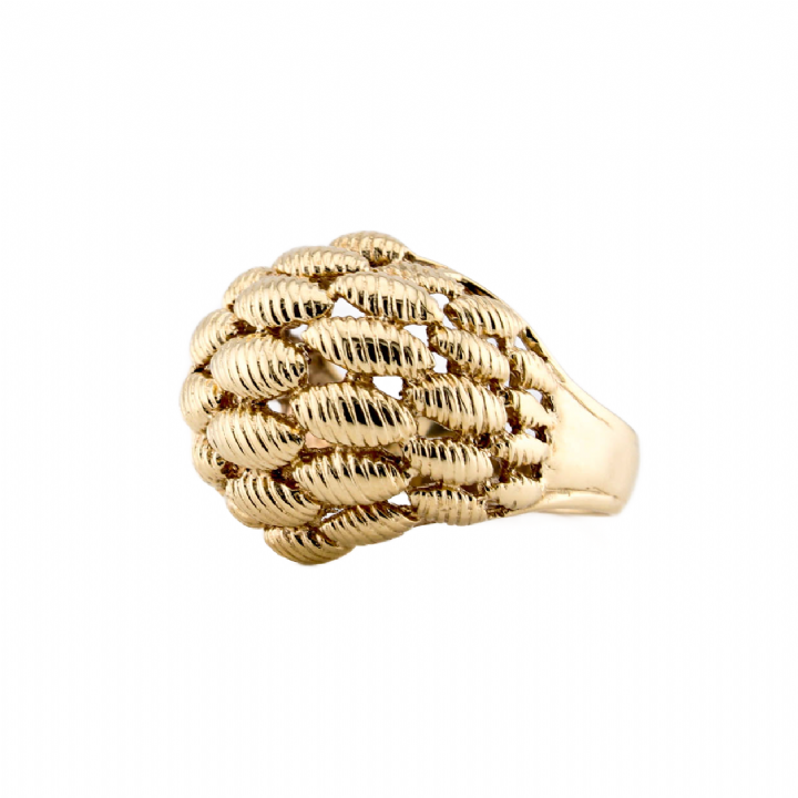 Pre-Owned 9ct Yellow Gold Basket Dome Ring 1506612