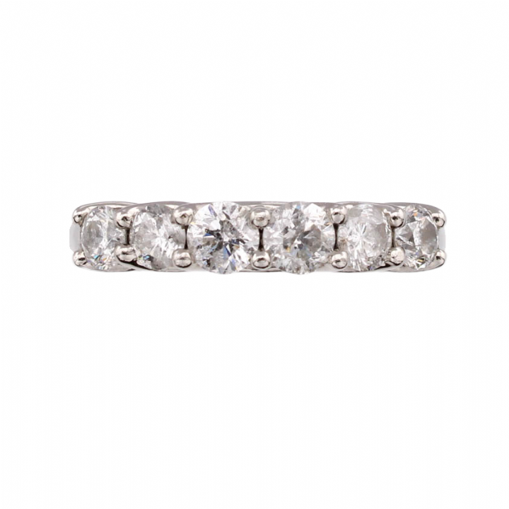 Pre-Owned Platinum Diamond 6 Stone Ring Total 1.00ct