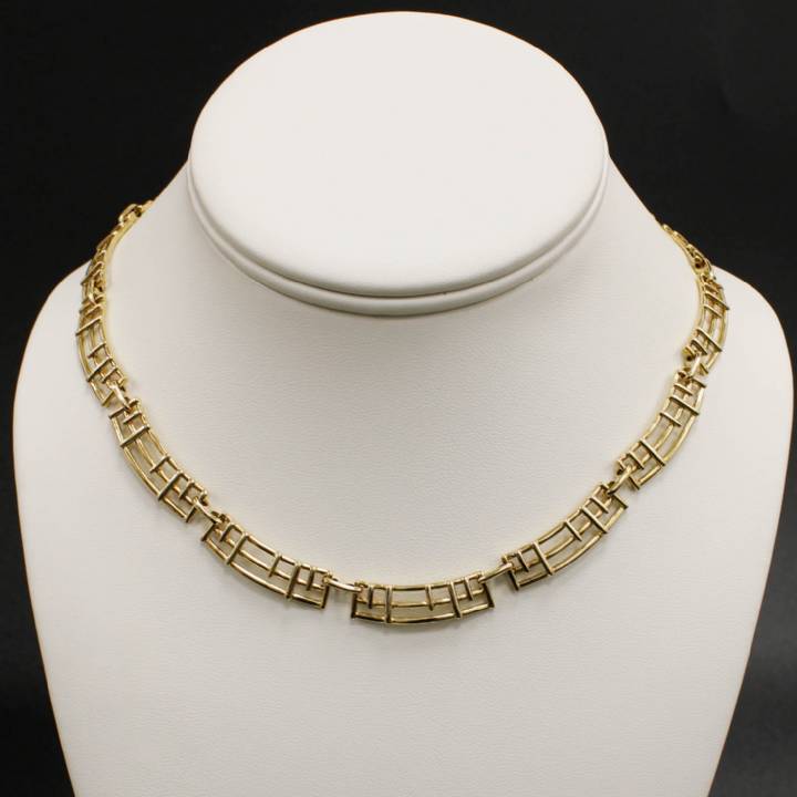 Pre-Owned 9ct Yellow Gold Open Work Necklet 1501793