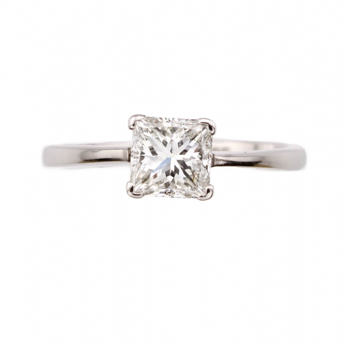 Pre-Owned Platinum Diamond Princess Cut Solitaire Ring 1.02ct 1601720