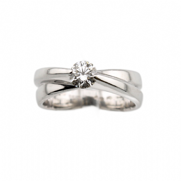 Pre-Owned 18ct White Gold Diamond Solitaire Ring 0.36ct 7101202