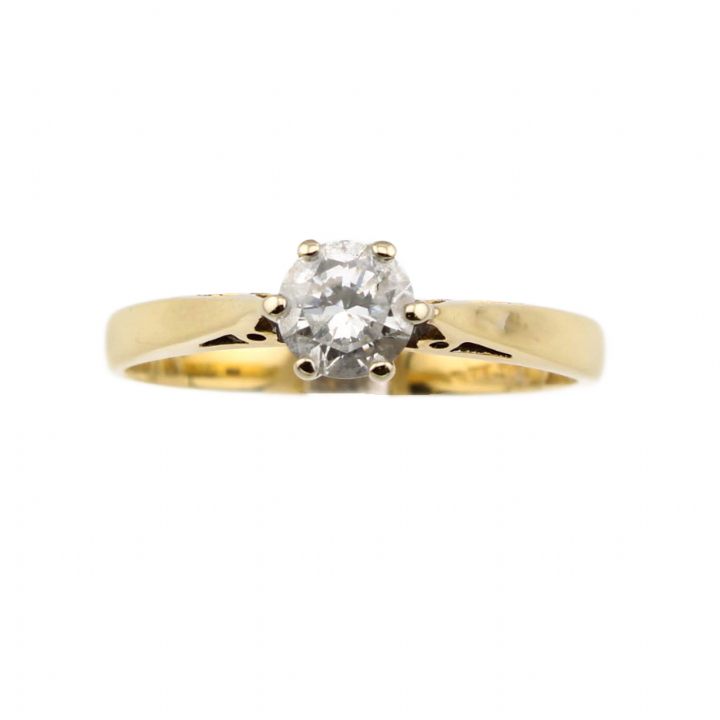 Pre-Owned 18ct Yellow Gold Diamond Solitaire Ring 0.50ct 7101365