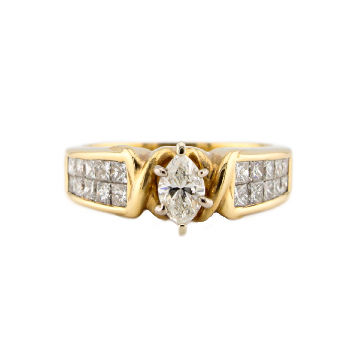 Pre-Owned 14ct Yellow Gold Diamond Solitaire Ring Total 0.85ct 7101354