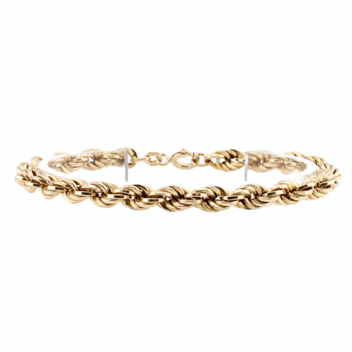 Pre-Owned 9ct Yellow Gold Hollow Rope Bracelet 1503840
